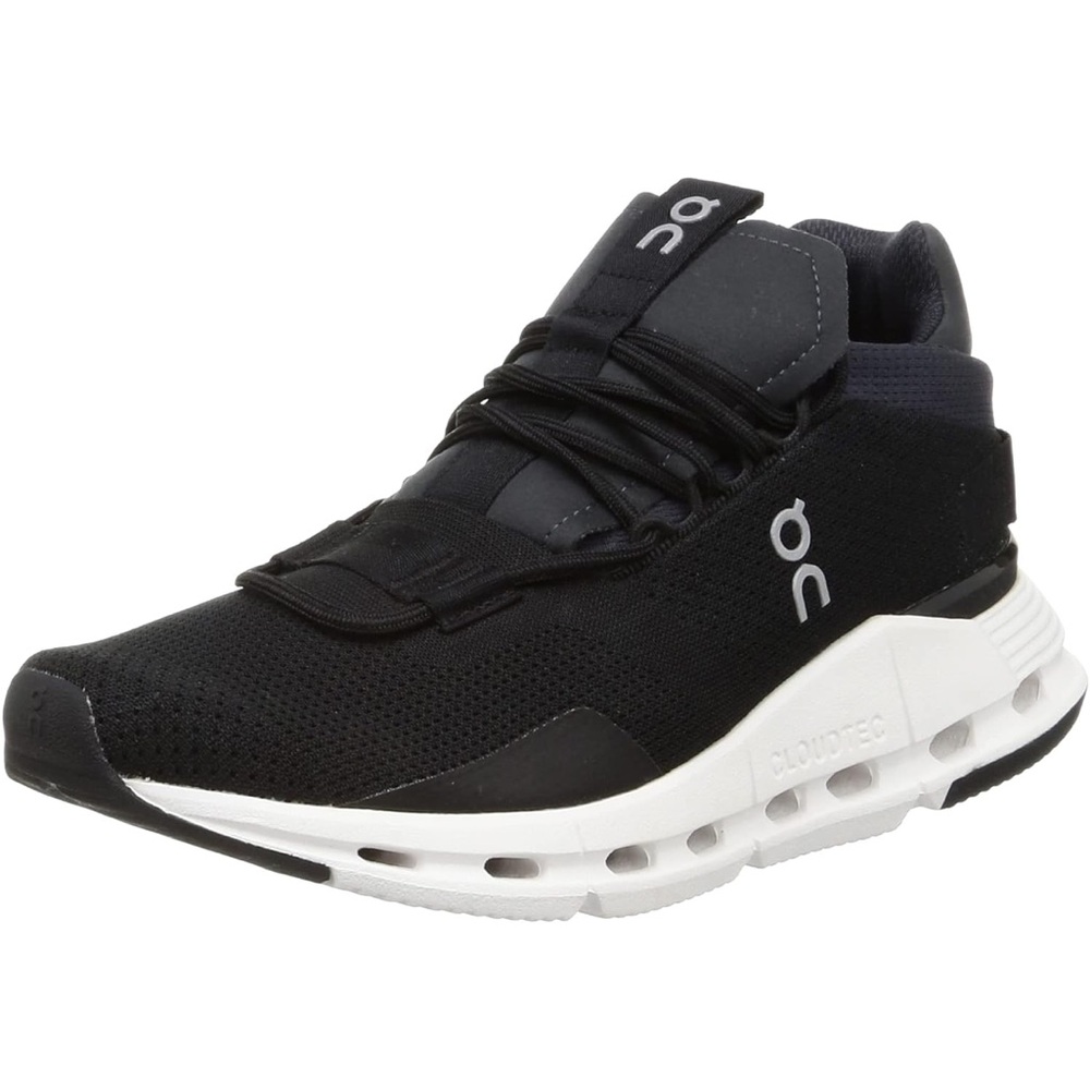 On cloudnova Black and White Cloud Athletic Shoes